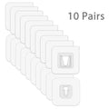 10 Pairs Transparent Double-Sided Adhesive Wall Hooks | No Drill Adhesive Wall Hooks Nixie 10 Pairs