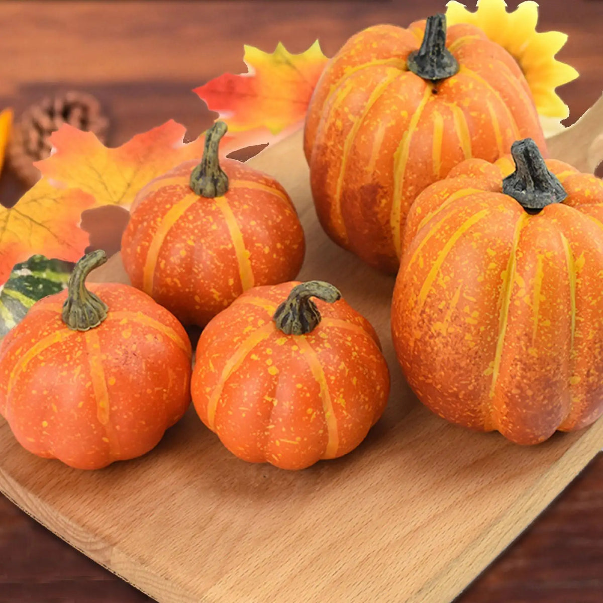 7-Piece Foam Pumpkin Set – Fall Halloween & Autumn Harvest Decor Artificial Pumpkin Set Nixie