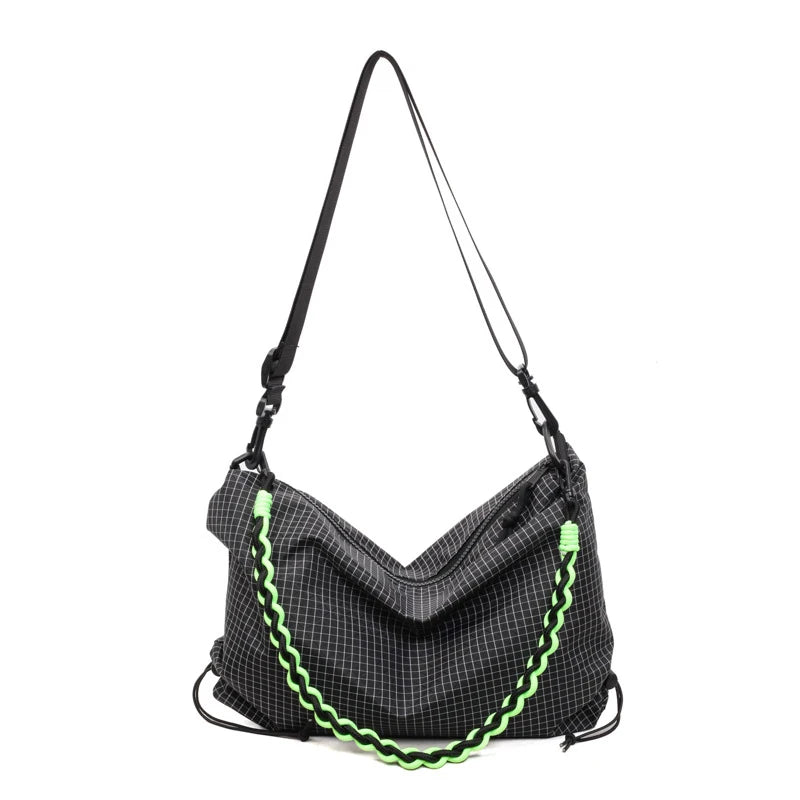 Women's Plaid Dumpling Crossbody Bag – Large Canvas Shoulder Bag
