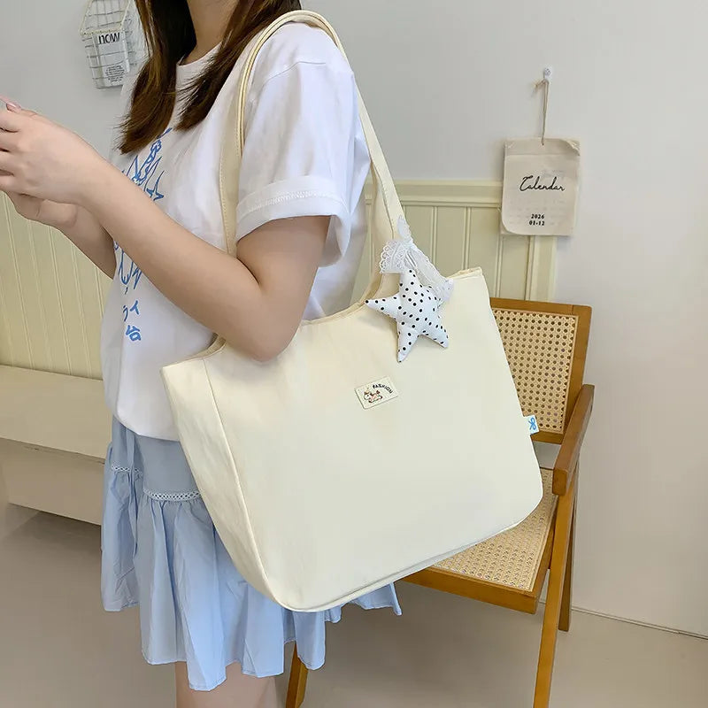 Nixie Cartoon Embroidered Tote Bag – Large Women's Shoulder Bag Women's Tote Bag Nixie