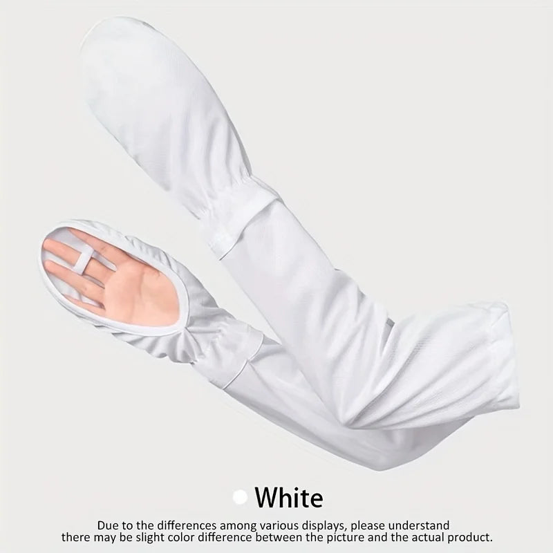 UPF 50+ UV Protection Arm Sleeves – Cooling Summer Sun Sleeves UV Arm Sleeves Nixie WHITE