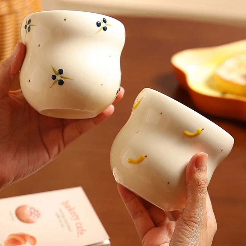 Embossed Ceramic Coffee Mug – Latte Tea & Milk Cup Gift Ceramic Coffee Mug Nixie