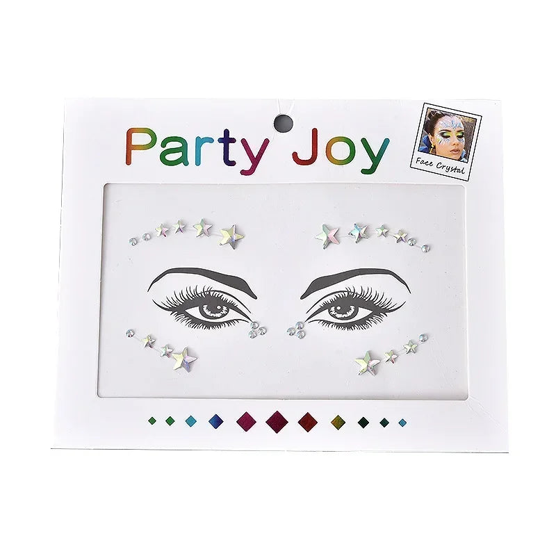 Face Rhinestone Gem Stickers – Festival Temporary Tattoo Jewels Face Gem Stickers Nixie