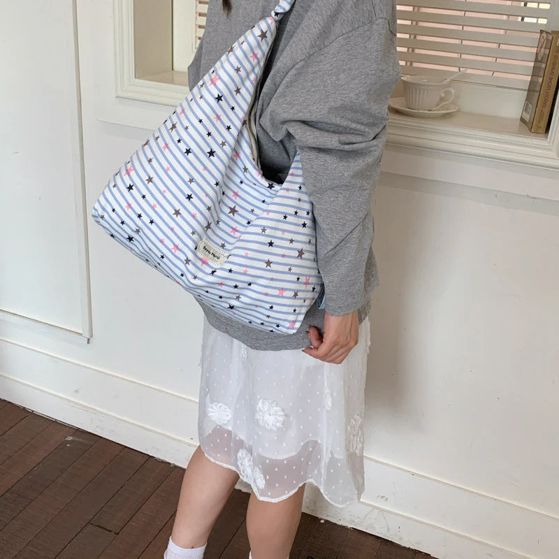 Women's Lightweight Nylon Tote Bag | Large Crossbody Shoulder Bag Women's Tote Bag Nixie