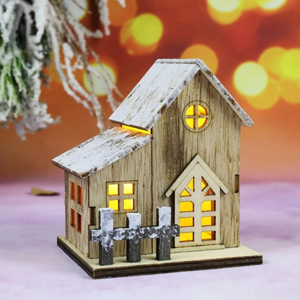 LED Wooden Christmas Cabin Decoration | Warm Glow Holiday Decor Christmas Cabin Decor Nixie
