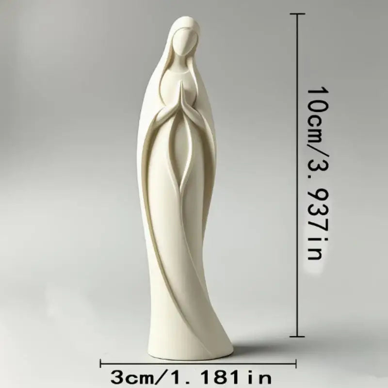3D Printed Mother Mary Statue – Matte White Religious Figurine Religious Figurine Nixie