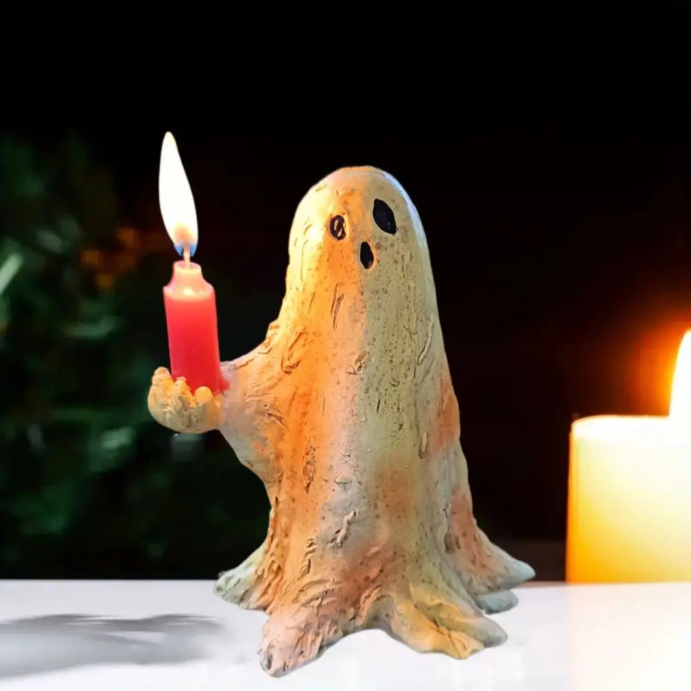 Halloween Ghost Figurine Resin Statue – Spooky Home Decor Halloween Resin Figurine Nixie