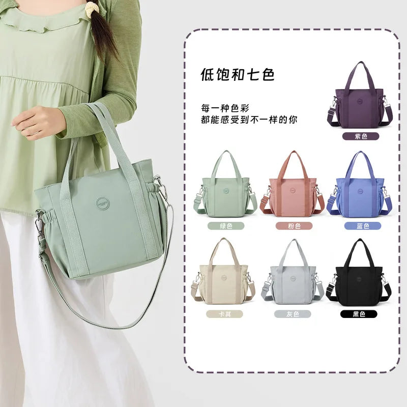 Nixie Large Nylon Tote Bag – Women's Lightweight Crossbody Shoulder Nylon Tote Bag Nixie