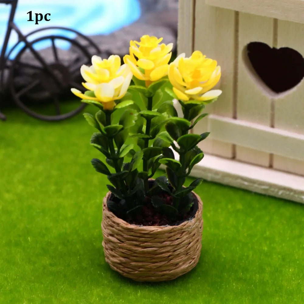 1:12 Dollhouse Miniature Vase & Potted Plant Decor (1-2pcs) Dollhouse Miniature Decor Nixie 1