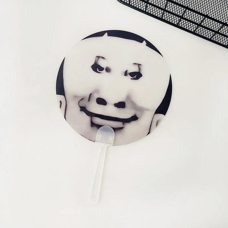 Funny Expression Round Hand-Held Fan – Novelty Gift & Prop Novelty Hand Fan Nixie A3