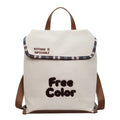 Korean Cartoon Canvas Backpack – Lightweight Student School Bag Canvas Backpack Nixie BB-1337White