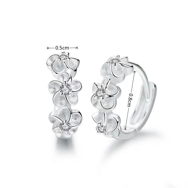Camellia Zirconia Ear Clips – Silver-Plated Fashion Earrings Clip-On Earrings Nixie