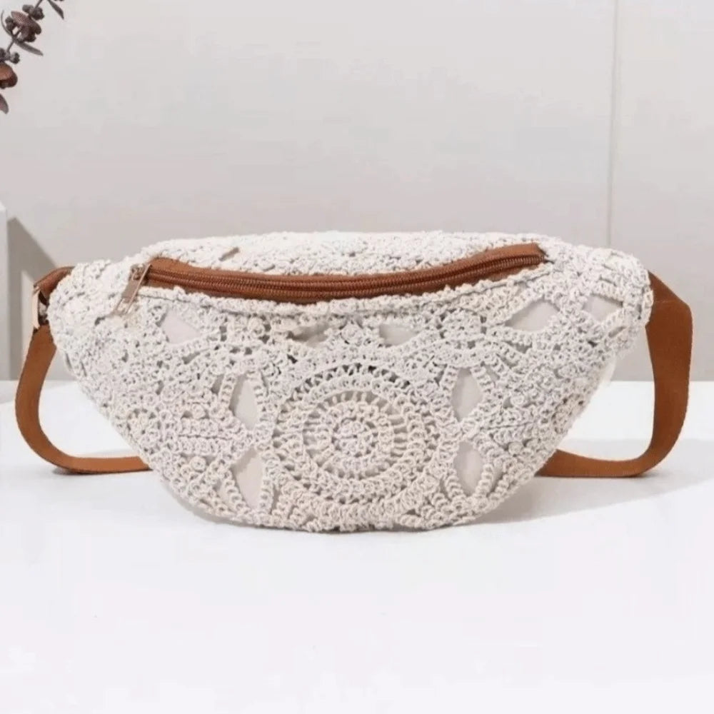 Bohemian PU Leather Waist Bag – Crossbody Beach Chest Bag Waist & Crossbody Bag Nixie Brown