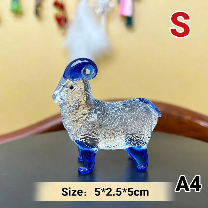 Crystal Sheep Figurine 2027 Zodiac Statue Home Décor Ornament