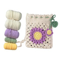 DIY Sunflower Crochet Bag Kit – Beginner Crossbody Starter Set Crochet Craft Kit Nixie White purple
