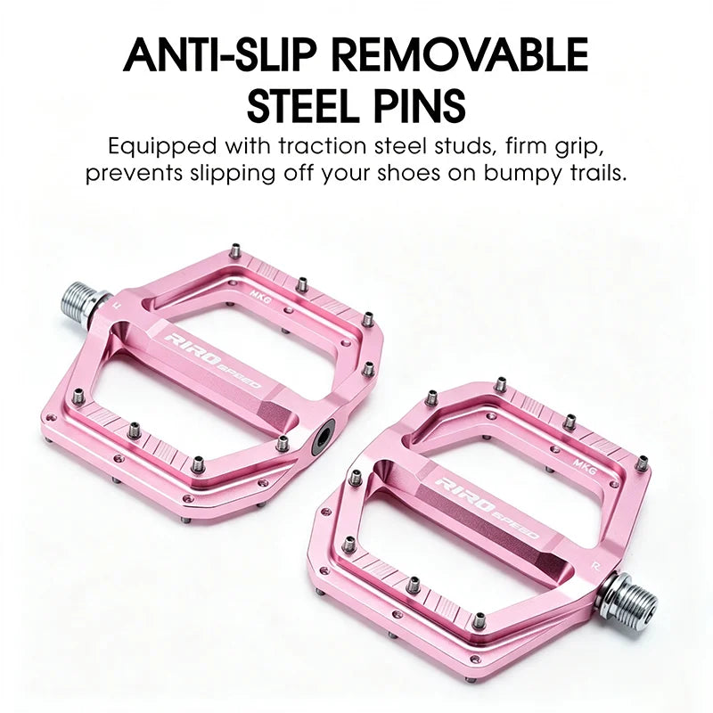 RIRO Ultralight Aluminum Flat Bike Pedals 3 Bearing Non-Slip MTB Flat Bike Pedals Nixie