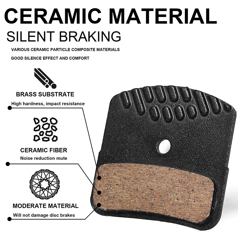 BUCKLOS Ceramic Disc Brake Pads for Shimano MTB & Road Bike Bicycle Brake Pads Nixie