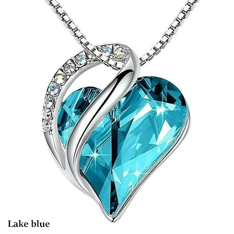 Crystal Zircon Heart Pendant Necklace – 14 Colors | Nixie Pendant Necklace Nixie