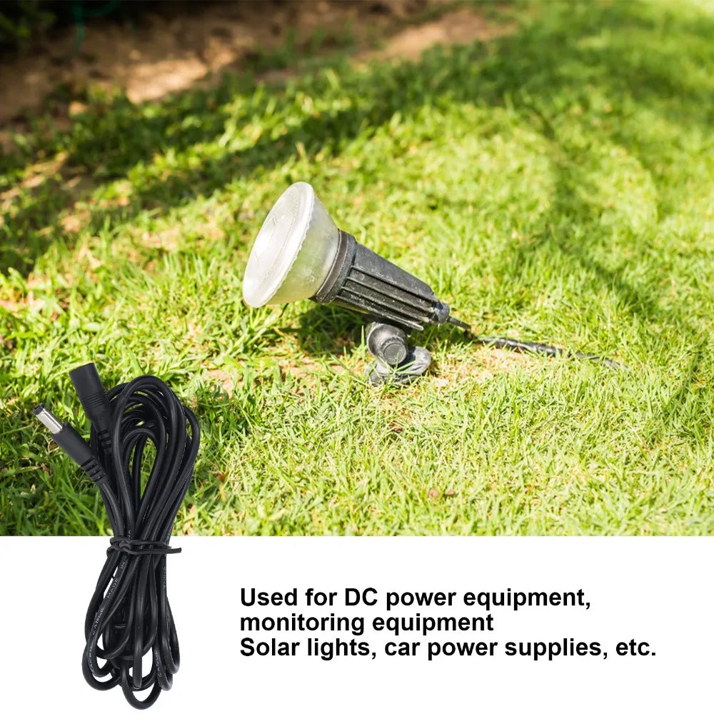 2-Pack 9.8FT Solar DC Extension Cable 5.5x2.1mm 24AWG Male Female