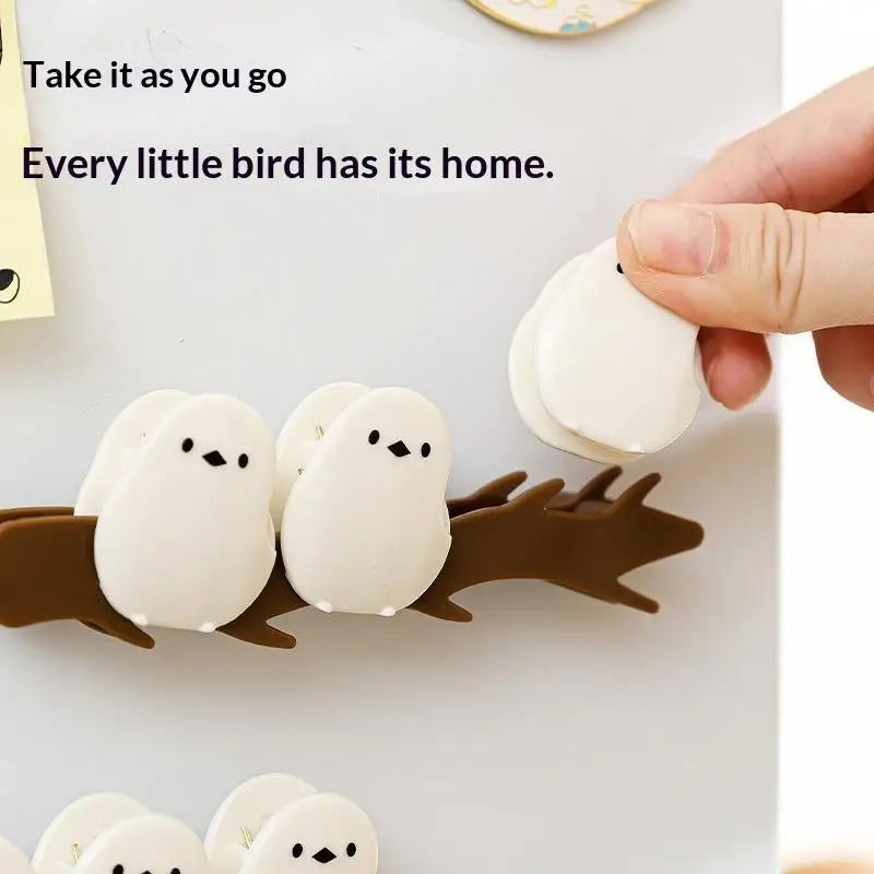 Bird-Shaped Magnetic Food Bag Sealing Clips with Branch Base Food Sealing Clips Nixie