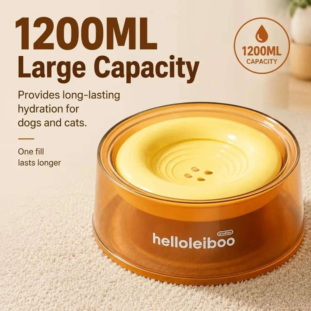 1200ml Floating Dog Bowl – Anti-Splash Slow Drinking Feeder Dog Water Bowl Nixie