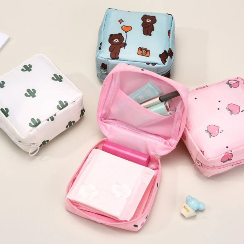 Portable Sanitary Pad Storage Pouch – Cute Cartoon Organizer Organizer Pouch Nixie