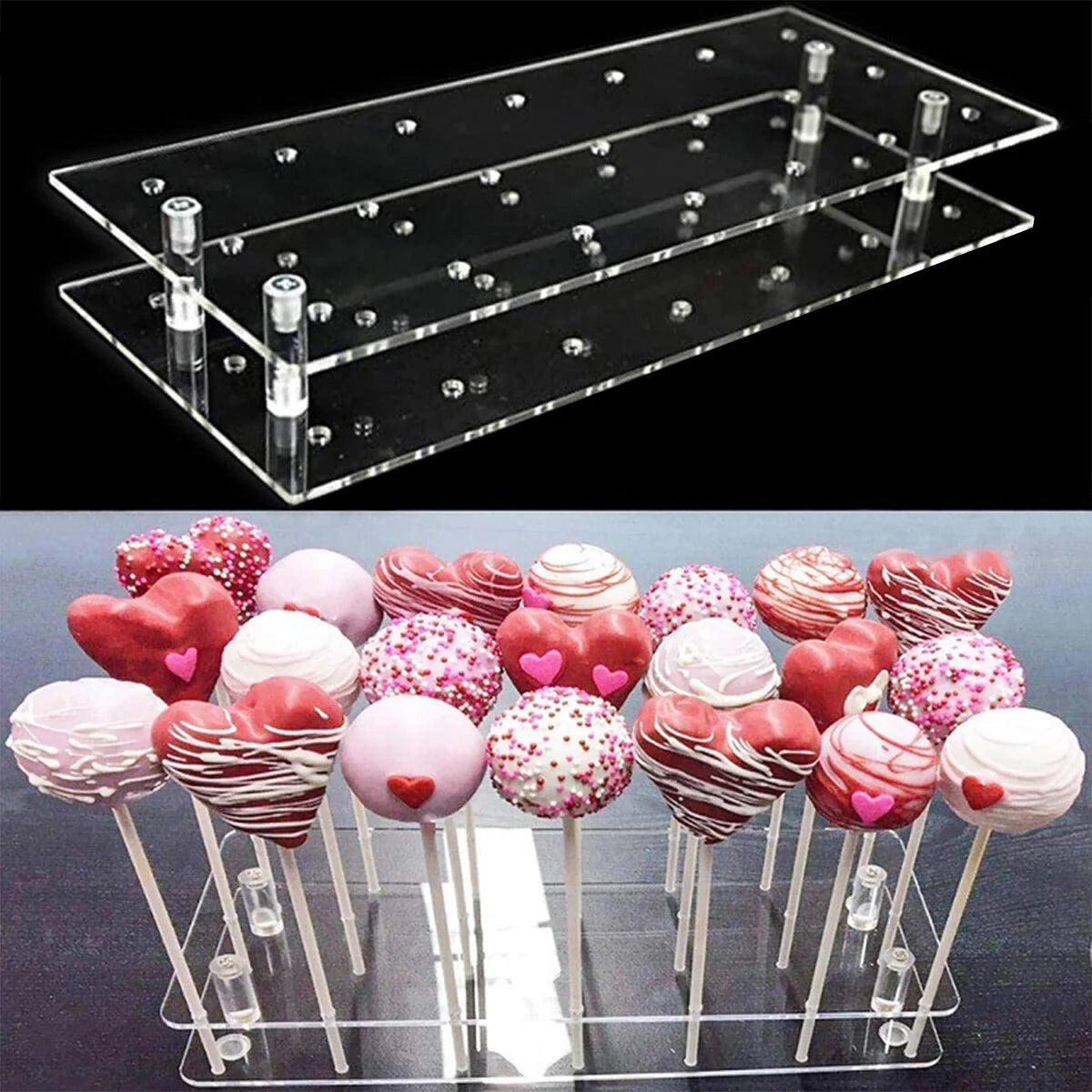 Acrylic Lollipop Stand 20/21-Hole Transparent Candy Display Lollipop Display Stand Nixie