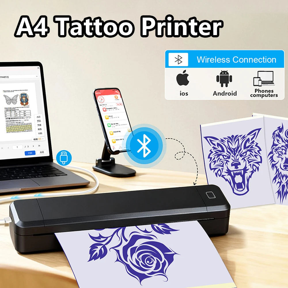 Marklife A4 Portable Thermal Tattoo Printer – Inkless Bluetooth