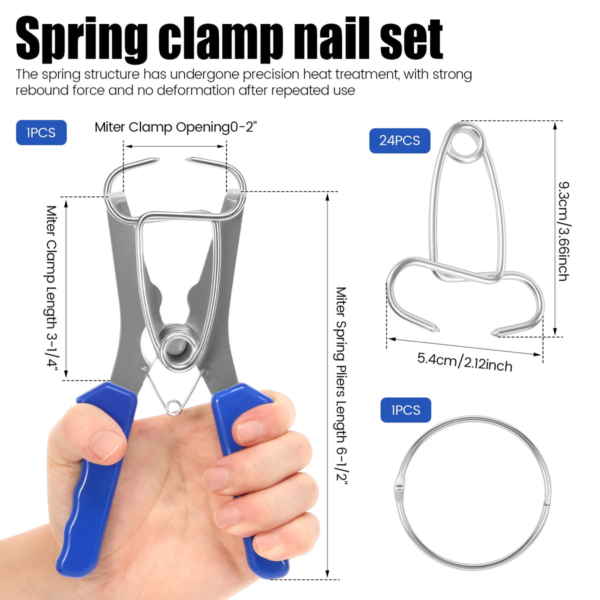 Miter Spring Clamp & Pliers Kit – 24pc Woodworking Set Woodworking Clamp Kit Nixie Style 1