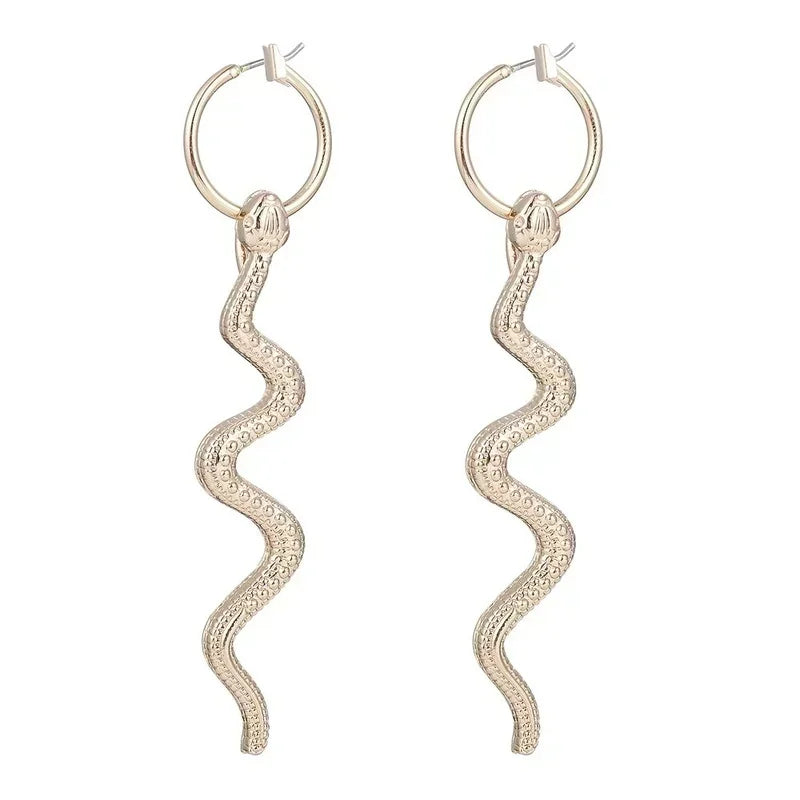 Vintage Snake Dangle Stud Earrings – Zinc Alloy Animal Style Dangle Stud Earrings Nixie