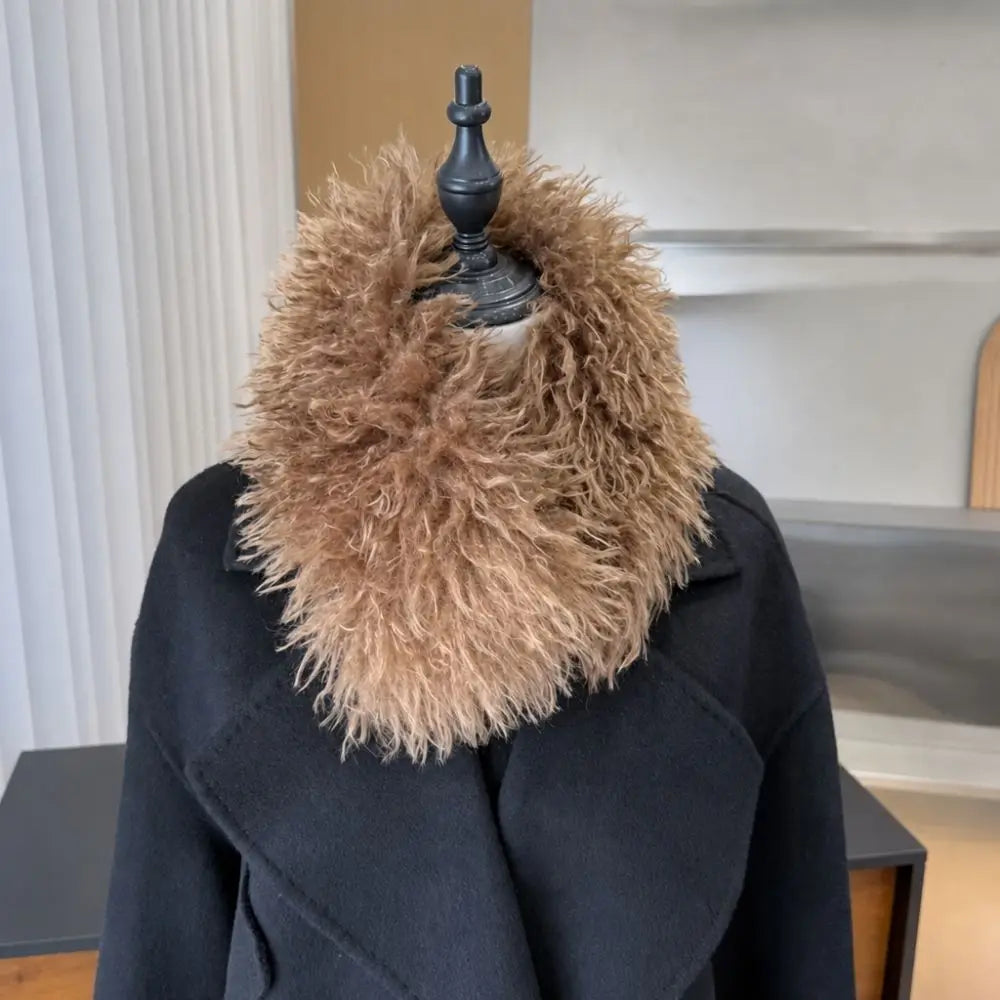 Women's Faux Fur Collar Scarf – Magnetic Snap Neck Warmer Faux Fur Collar Scarf Nixie