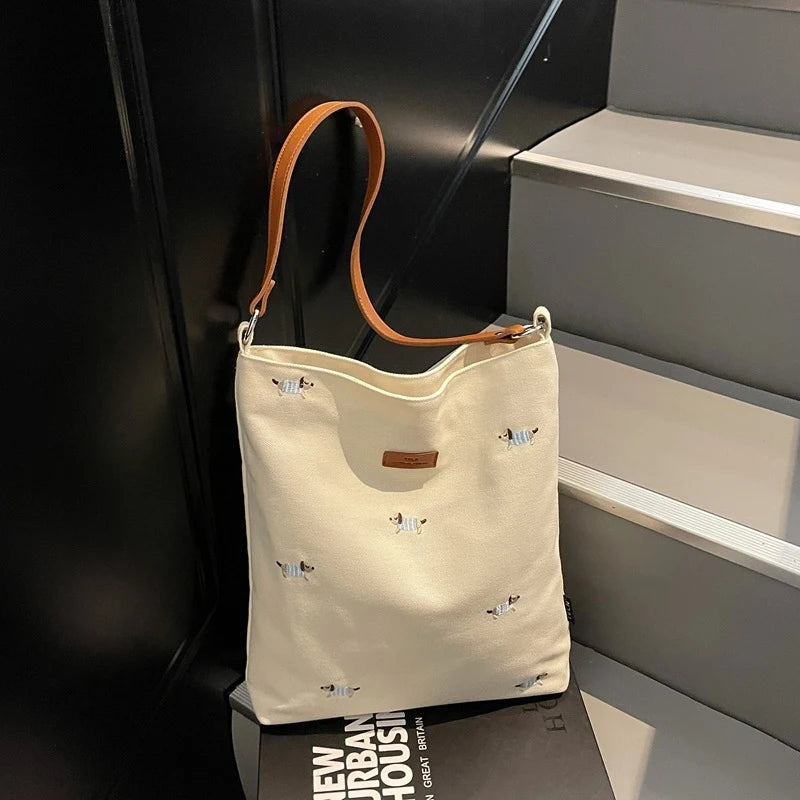 Japanese Style Canvas Tote Bag – Women's Shoulder & Crossbody Canvas Tote Bag Nixie