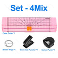 4-in-1 A4 Paper Cutter Set: Trimmer, Hole Puncher & Corner Punch