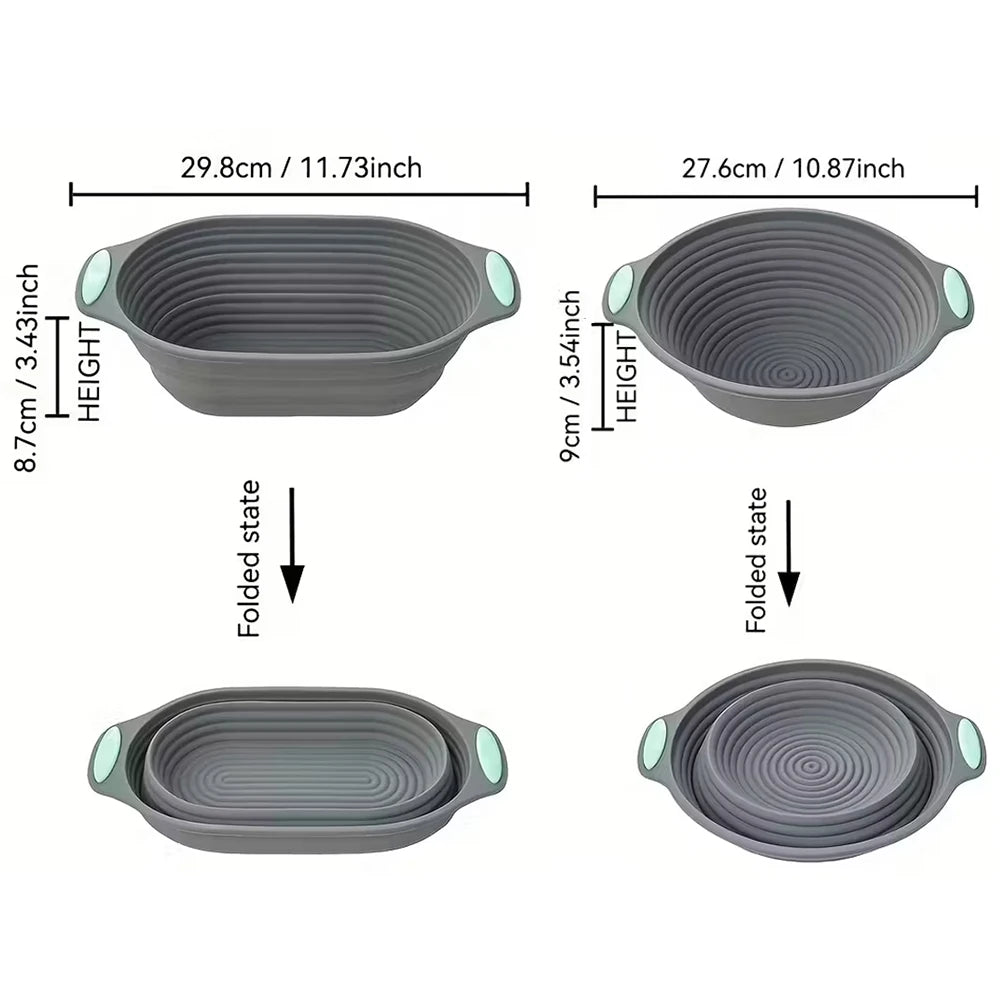 Silicone Bread Dough Fermentation Basket & Cake Baking Mold