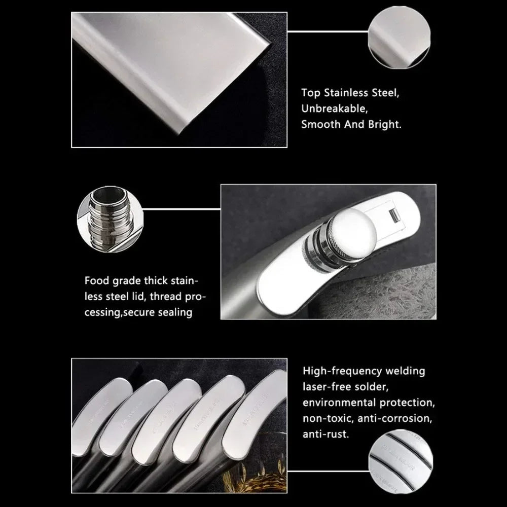 FEB.WIND Stainless Steel Leakproof Pocket Flask | Travel Gift