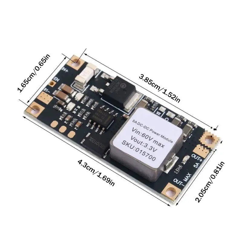 DC 5A Buck Converter Module 6.5-60V to 3.3V Step-Down Buck Converter Module Nixie
