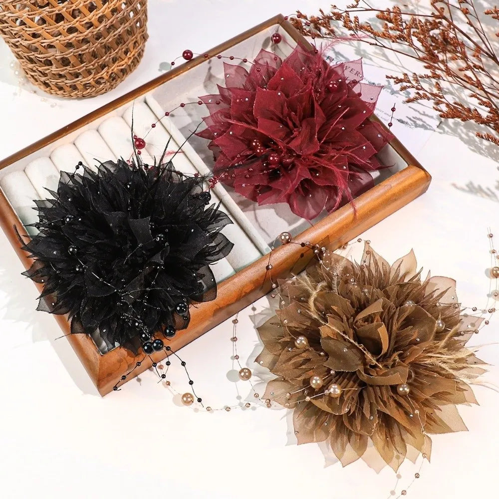 3D Organza Pearl Flower Patch – Handmade DIY Sewing Decal Embroidery Flower Patch Nixie