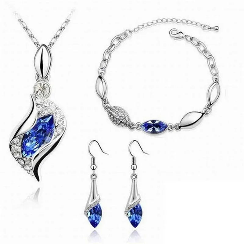 Gold-Filled Austrian Crystal Drop Necklace & Earring Set
