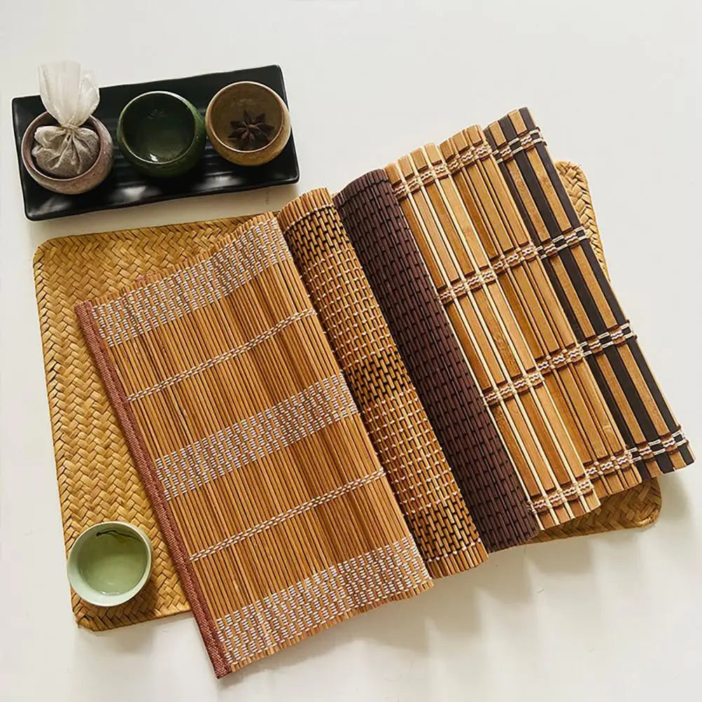 Bamboo Woven Rectangle Placemat – Heat-Resistant Table Mat