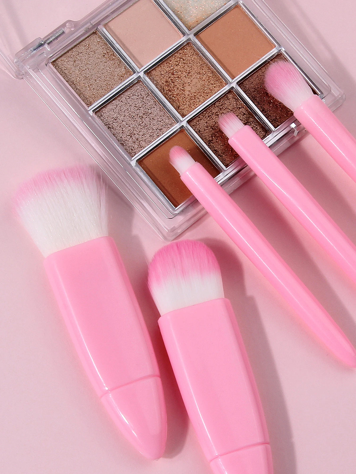Pink Makeup Brush Set with Mirror – 7-Piece Travel Beauty Kit Makeup Brush Set Nixie
