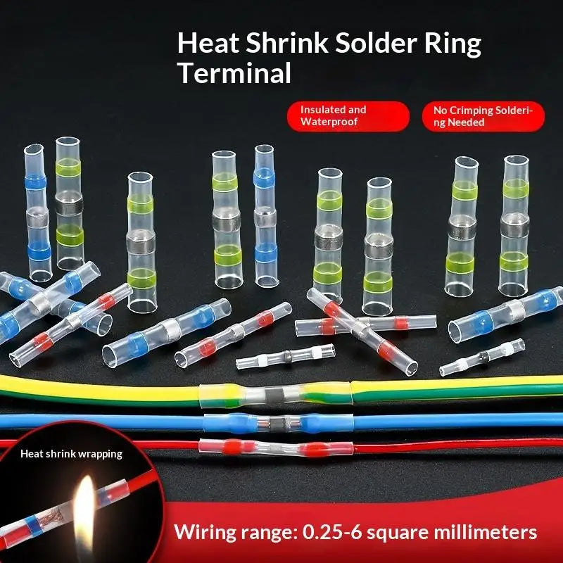 50/70/100Pcs Waterproof Solder Seal Heat Shrink Connectors Wire Connector Terminal Nixie