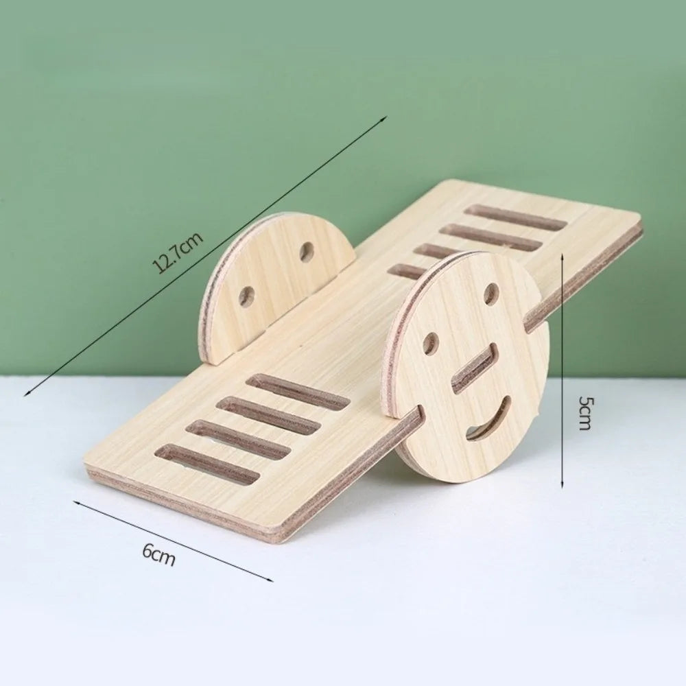 Wooden Hamster Villa Seesaw Swing Climbing Cage Toy