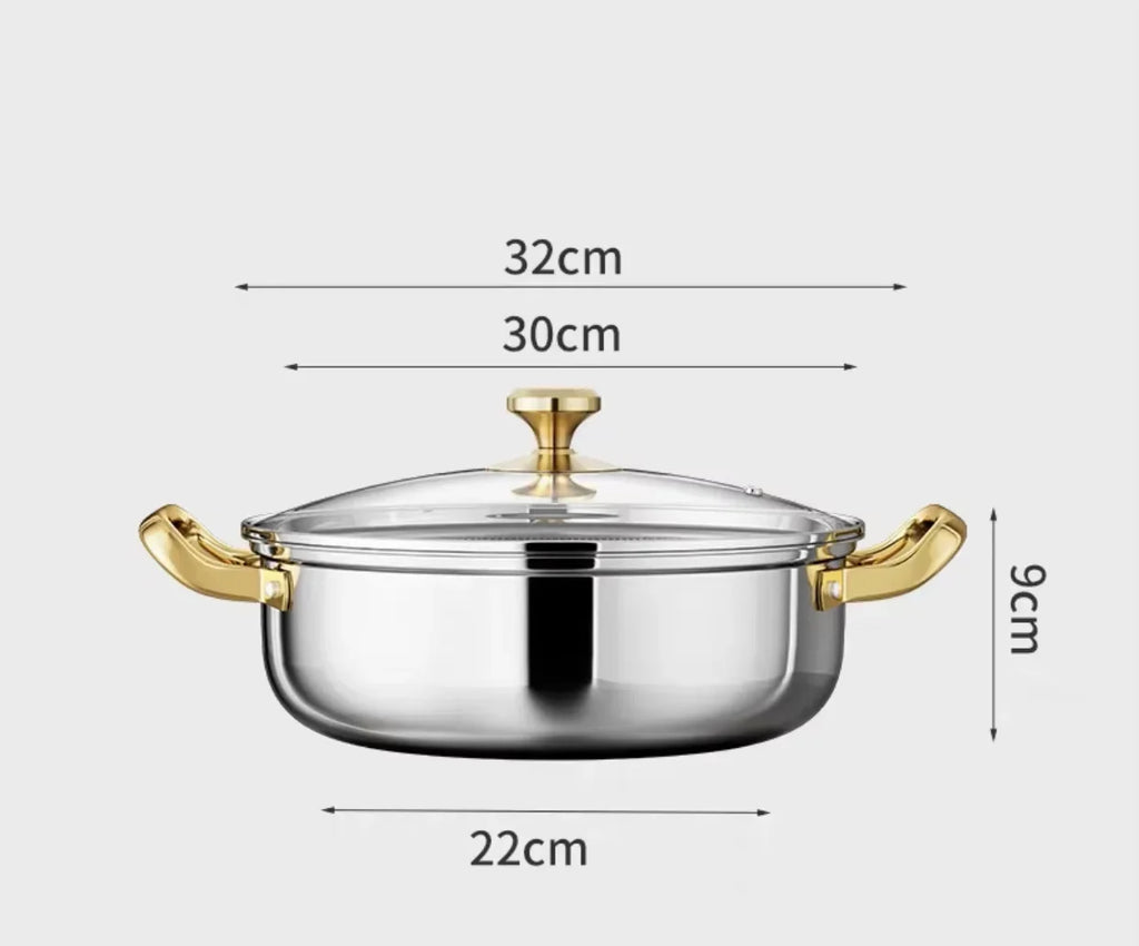 12" Stainless Steel Nonstick Deep Frying Pan & Wok with Lid Nonstick Frying Pan Nixie 30cm