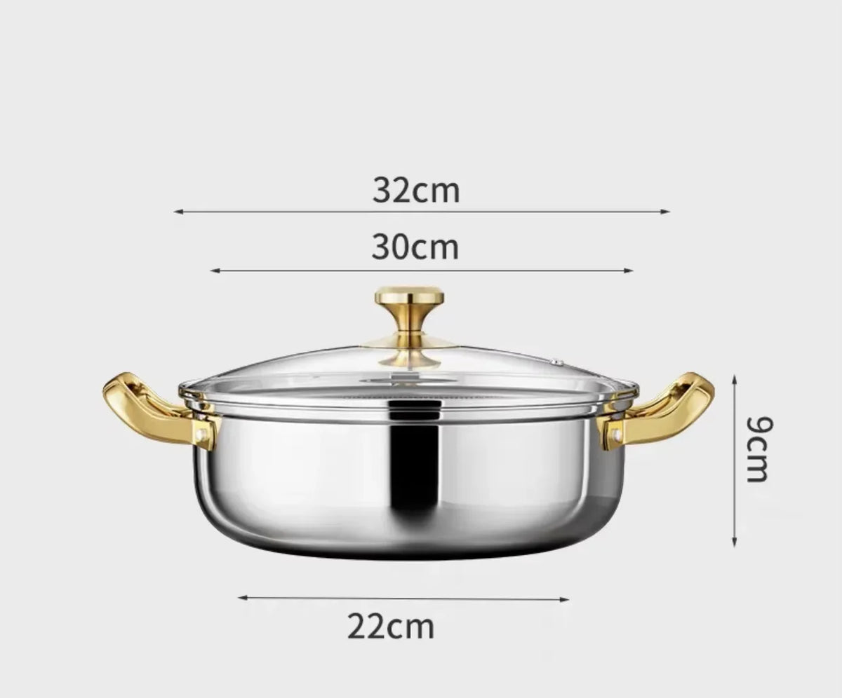 12" Stainless Steel Nonstick Deep Frying Pan & Wok with Lid Nonstick Frying Pan Nixie 30cm