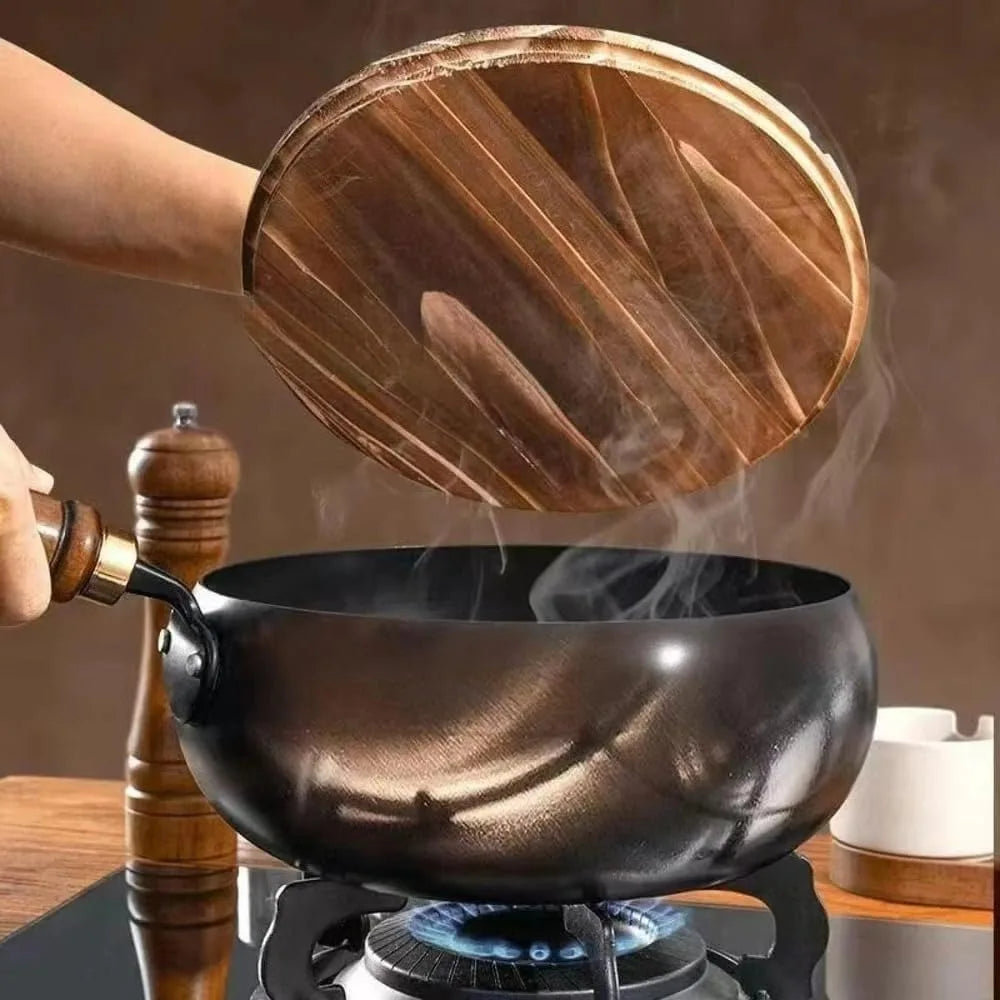 9.5" Carbon Steel Nonstick Wok Pan – Gas & Induction Carbon Steel Wok Nixie