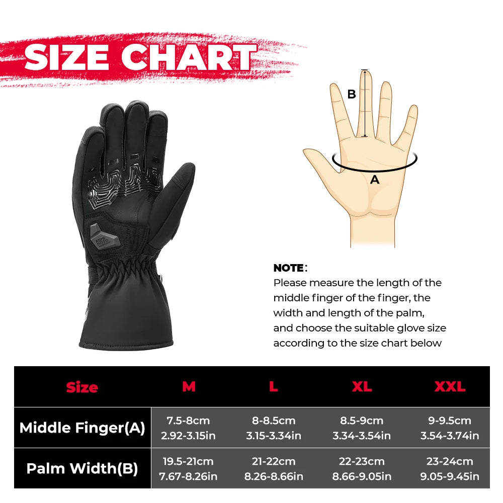 KEMIMOTO CE Winter Motorcycle Gloves – Waterproof Touchscreen Motorcycle Gloves Nixie