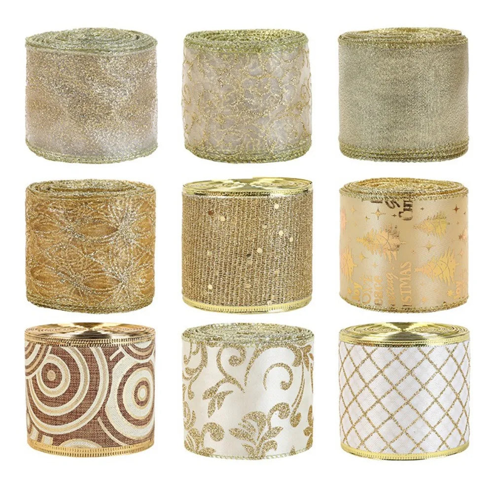 2M Christmas Plaid Linen Ribbon – DIY Xmas Bow & Gift Wrap Christmas Craft Ribbon Nixie