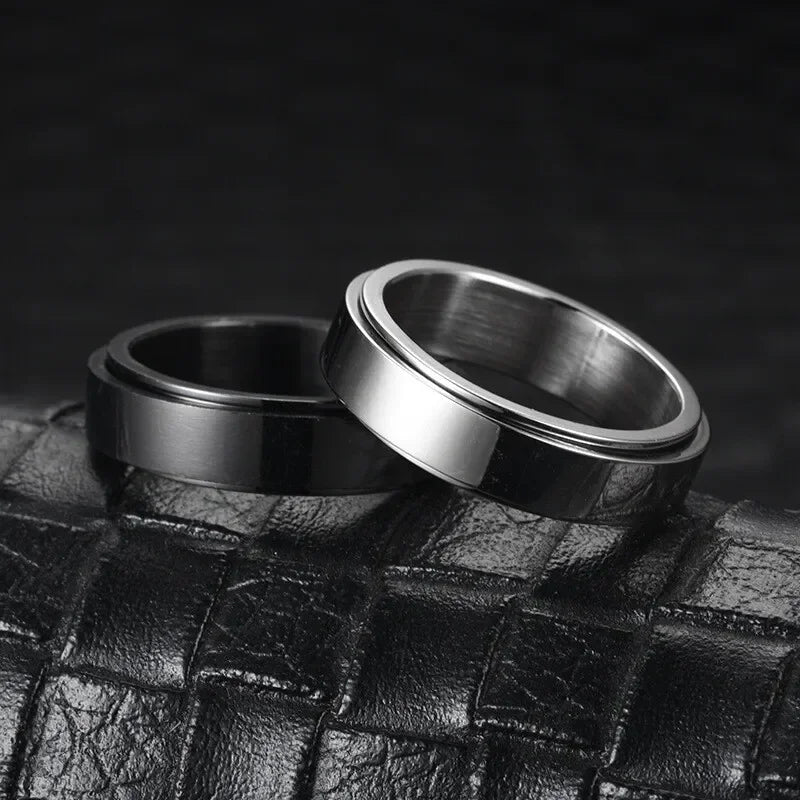 6mm Stainless Steel Spinner Ring for Men & Women | Sizes 6-10 Spinner Ring Nixie