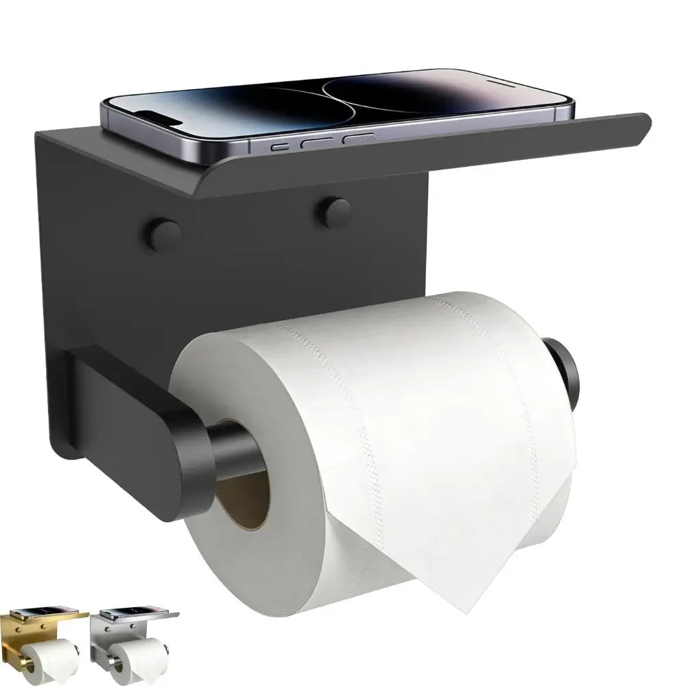 Stainless Steel Toilet Paper Holder with Shelf – Wall Mount Toilet Paper Holder Nixie
