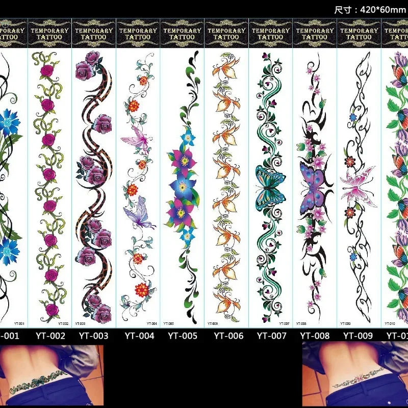Rose Butterfly Temporary Tattoo Stickers – 10 Sheets, Waterproof Temporary Tattoo Stickers Nixie